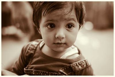 Close-up portrait of cute boy