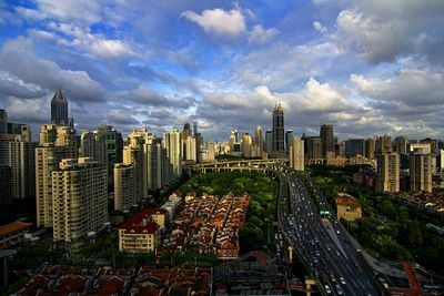 Modern cityscape against sky