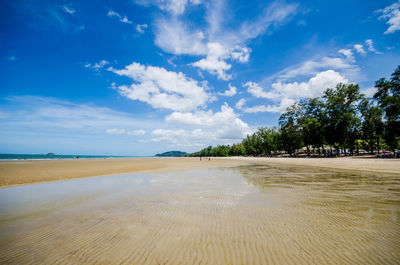 Scenic view of beach against sky