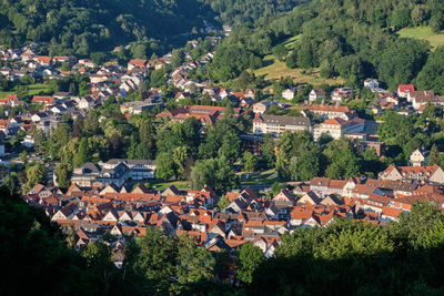 High angle view of townscape