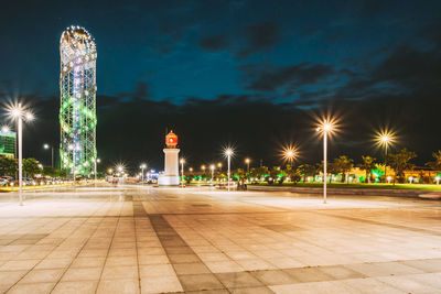 Illuminated city at night