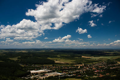 High angle view of townscape against sky