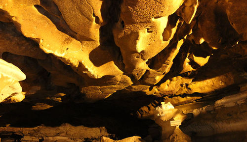 Close-up of rock formation in cave