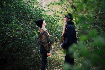 People walking in forest