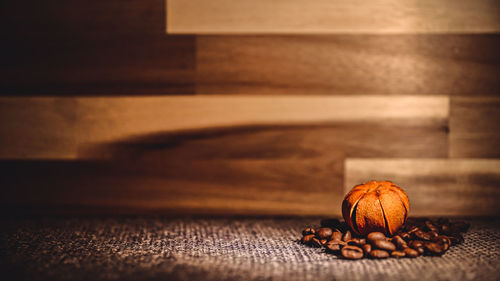 Close-up of pumpkin on table