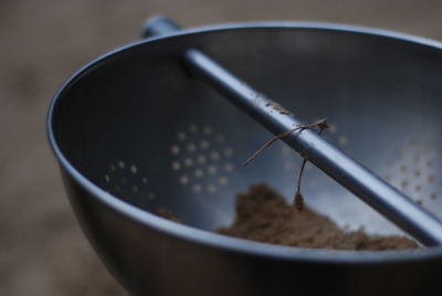 High angle view of coffee in cup