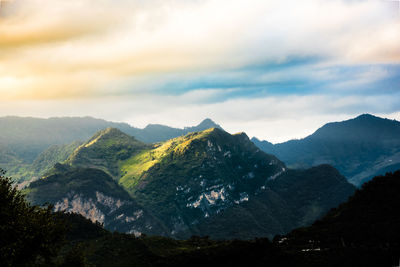 Scenic view of mountains against sky