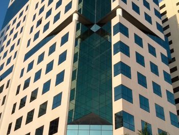 Low angle view of modern building in city