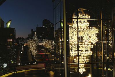 View of illuminated city at night