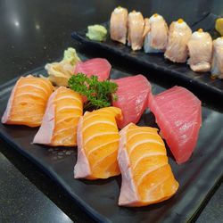 High angle view of vegetables on table