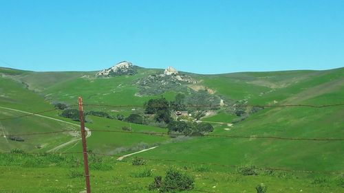 Scenic view of landscape against clear sky