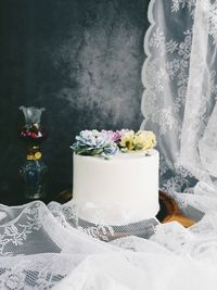 Close-up of bouquet on table