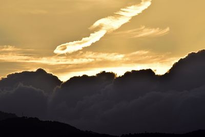 Scenic view of dramatic sky during sunset