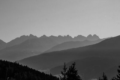 Scenic view of mountains against clear sky