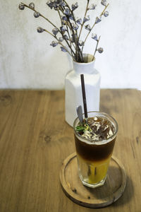 Close-up of drink on table