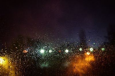 Full frame shot of wet glass window during rainy season