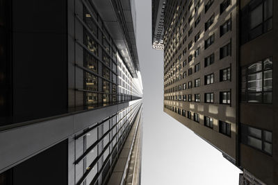 Low angle view of modern buildings in city