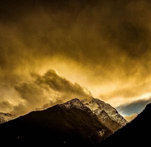 Scenic view of mountains against sky