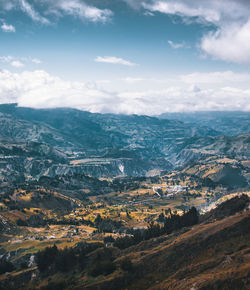 High angle view of landscape against sky