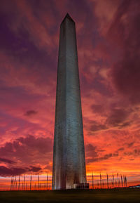 Low angle view of cloudy sky at sunset