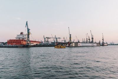Commercial dock at harbor
