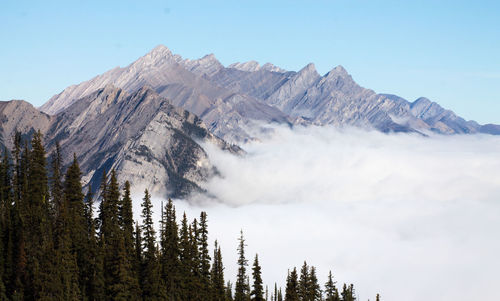 Scenic view of mountains against clear sky