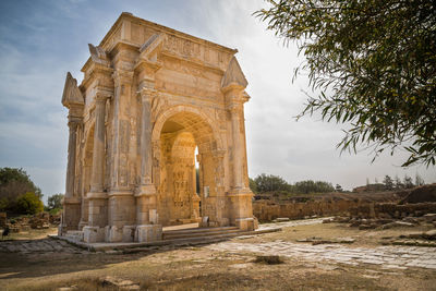 Low angle view of old ruins