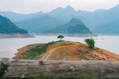 Scenic view of lake against mountain