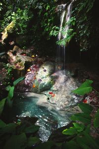 Water splashing on rocks