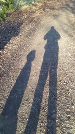 High angle view of shadow on ground