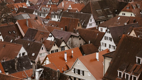 Aerial view of houses in city