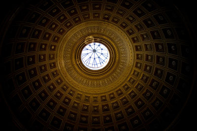 Low angle view of skylight in building