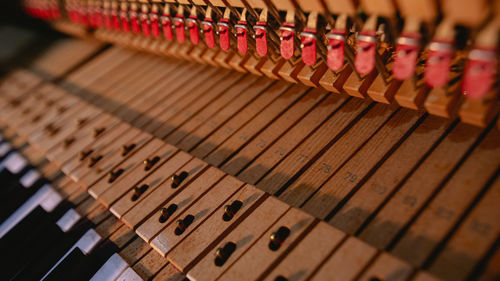 Close-up of piano keys