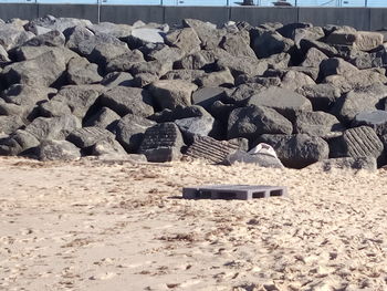 Stack of stones on beach