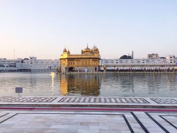 Golden temple against clear sky
