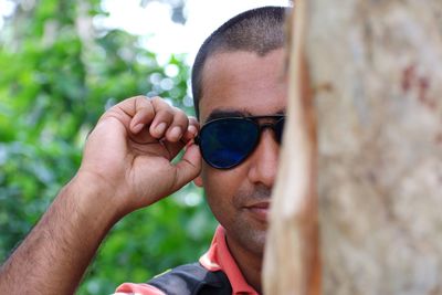 Portrait of man wearing sunglasses