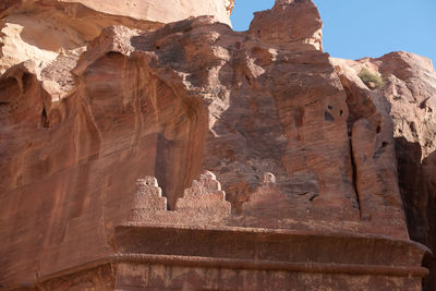 Low angle view of rock formations