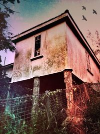 Low angle view of house against sky