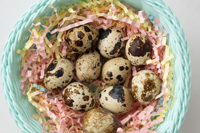 High angle view of food in bowl