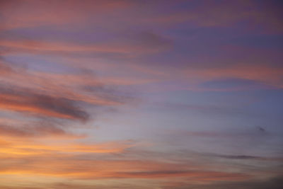 Low angle view of dramatic sky during sunset