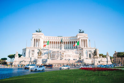 View of historical building against blue sky