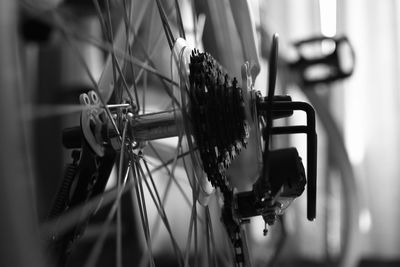 Close-up of bicycle wheel