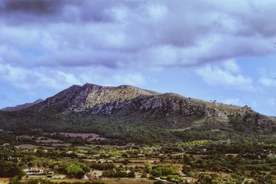 Scenic view of mountains against sky