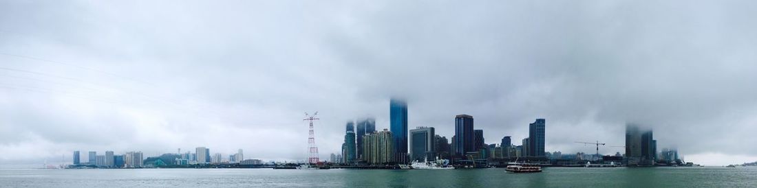 Panoramic view of sea against cloudy sky