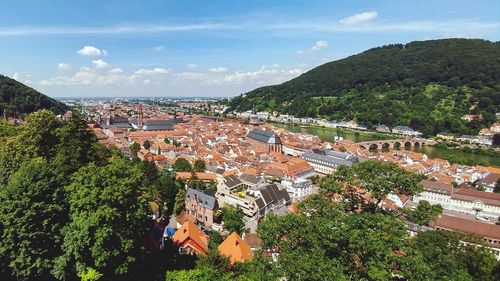 High angle shot of townscape