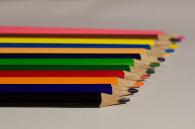 Close-up of colorful pencils