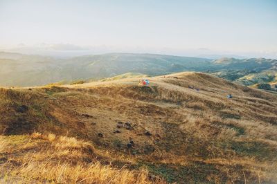 Scenic view of mountains against sky