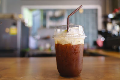 Close-up of coffee on table