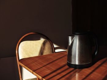 Empty chairs and table at home