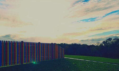 Scenic view of landscape against sky during sunset
